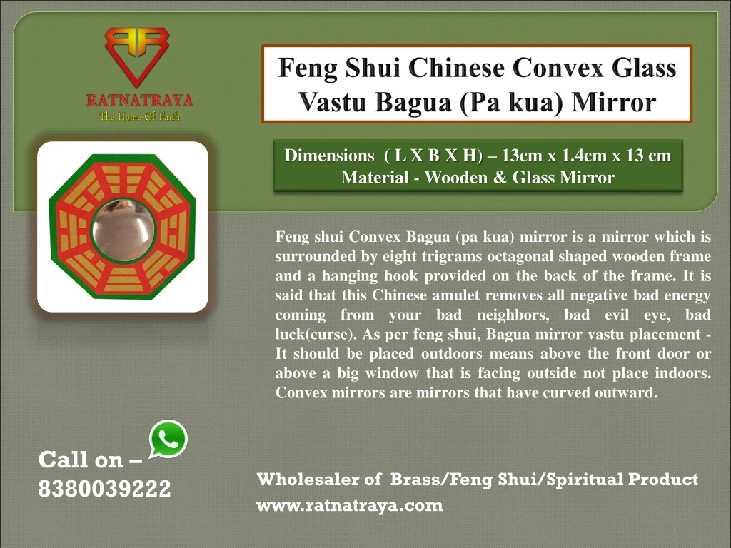 feng shui chinese convex glass vastu bagua