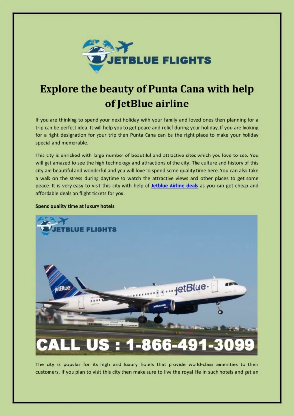 Explore the beauty of Punta Cana with help of JetBlue airline