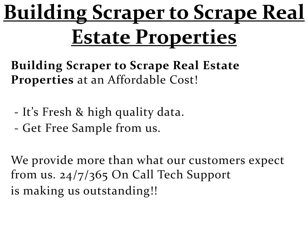 building scraper to scrape real estate properties