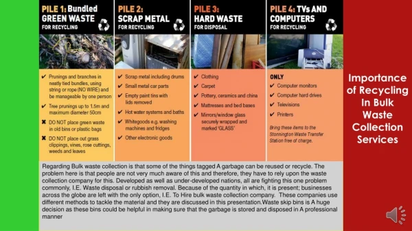 Importance of Recycling In Bulk Waste Collection Services