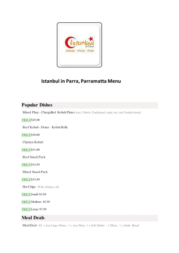 15% Off - Istanbul in Parra-Parramatta - Order Food Online