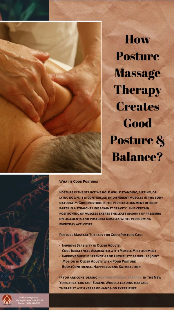 How Posture Massage Therapy Creates Good Posture & Balance?