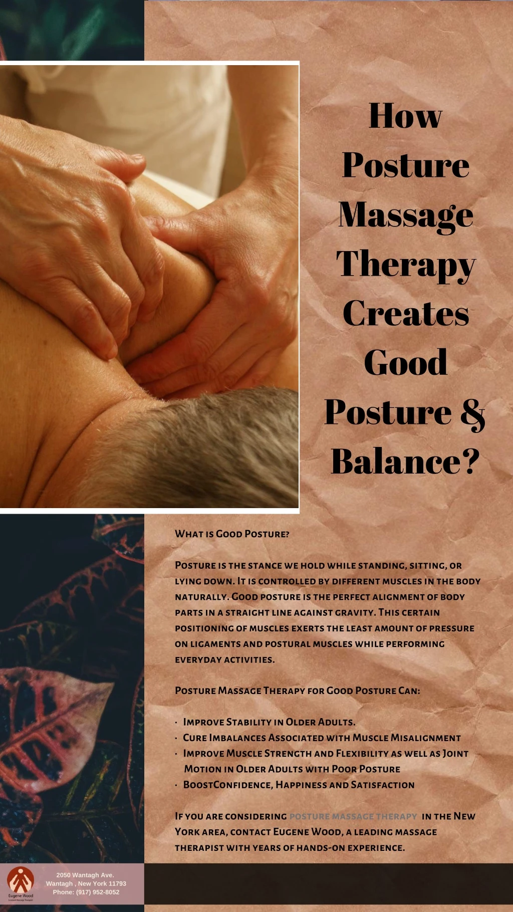 how posture massage therapy creates good posture