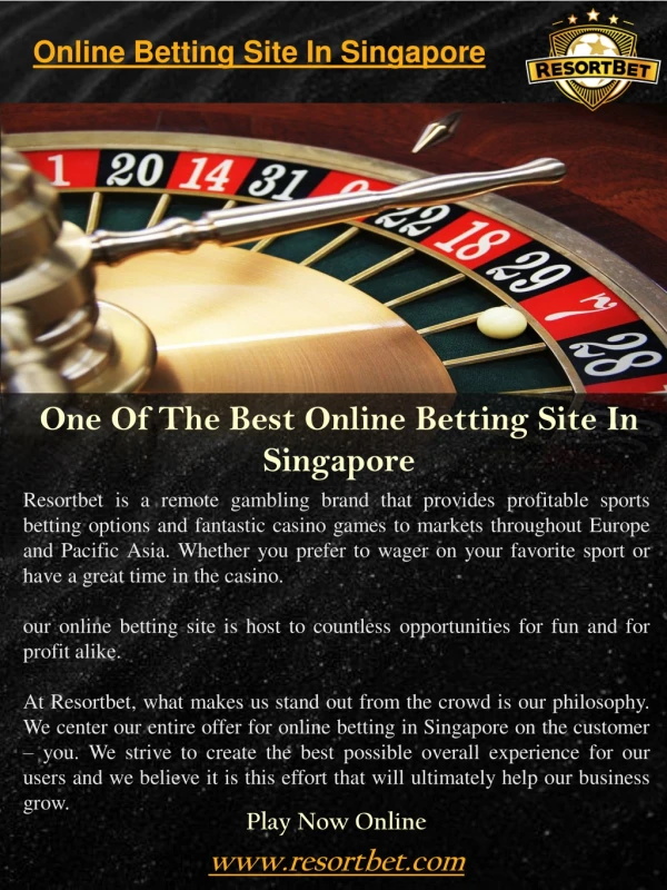 Online Betting Site In Singapore | Call - 65 8651 6850 | resortbet.com