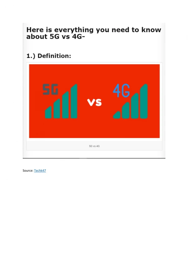 5G vs 4G Comparison