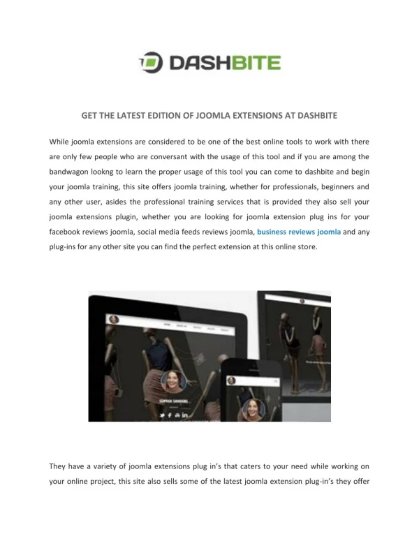 Social Media Reviews | Reviews Joomla Module | Dashbite