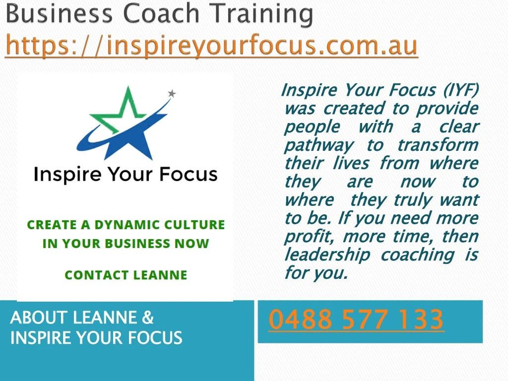 business coach training https inspireyourfocus com au