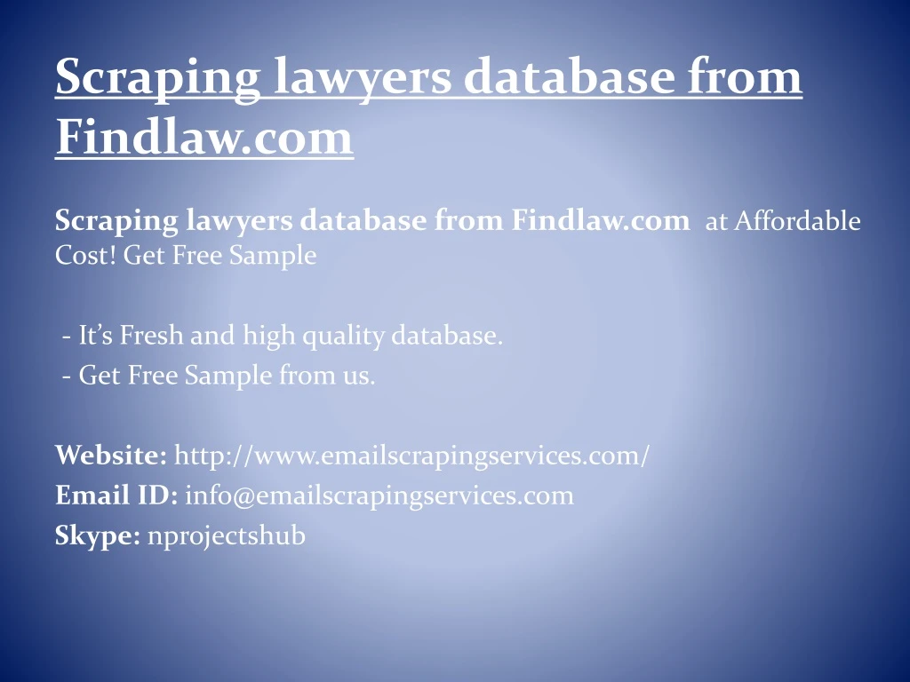 scraping lawyers database from findlaw com