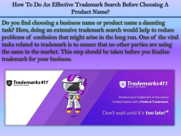 How To Do An Effective Trademark Search Before Choosing A Product Name?