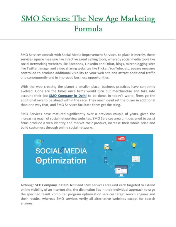 SMO Services: The New Age Marketing Formula