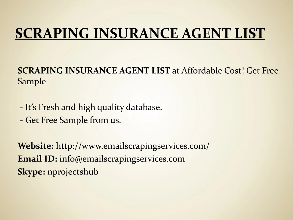 scraping insurance agent list