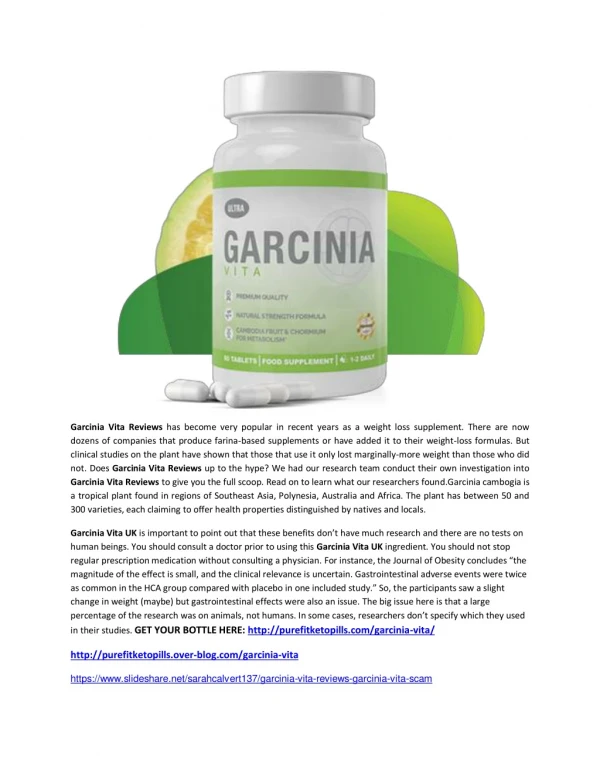 Garcinia Vita UK | Garcinia Vita Reviews