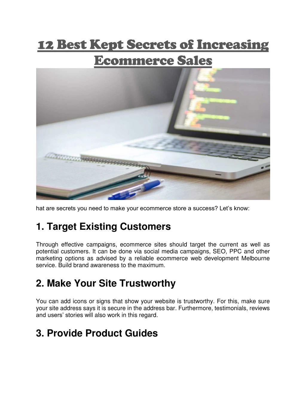12 best kept secrets of increasing ecommerce sales