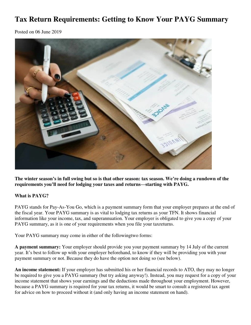 tax return requirements getting to know your payg