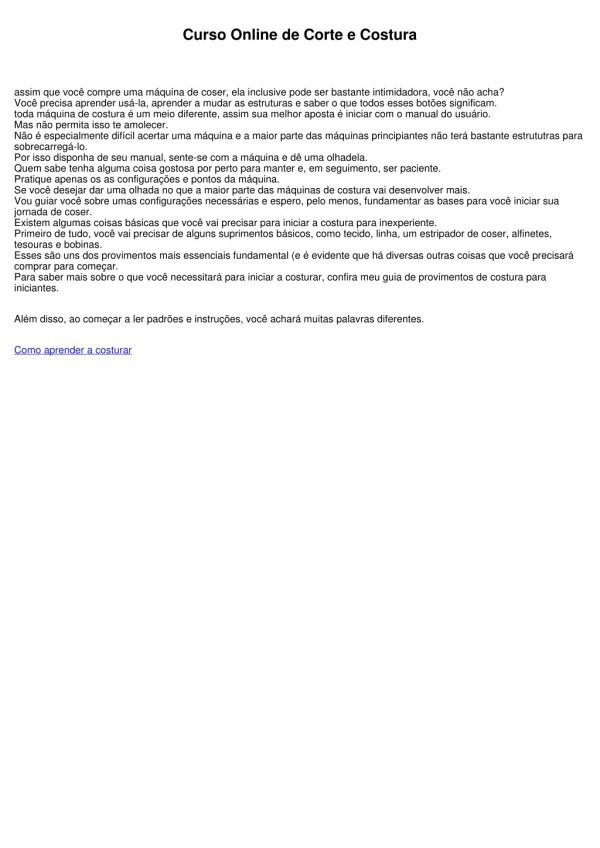 curso online de corte e costura