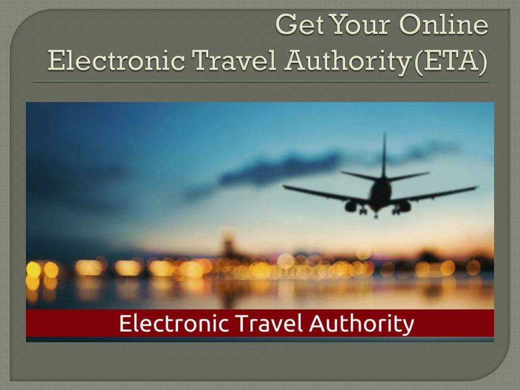 get your online electronic travel authority eta