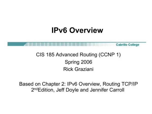 IPv6 Overview