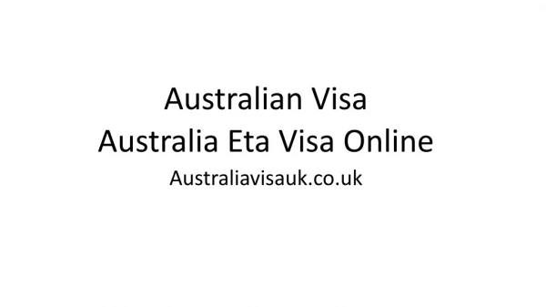 Apply Australia Visa Online