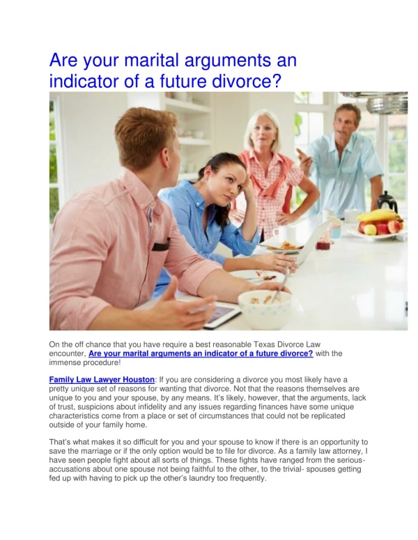 Are your marital arguments an indicator of a future divorce?