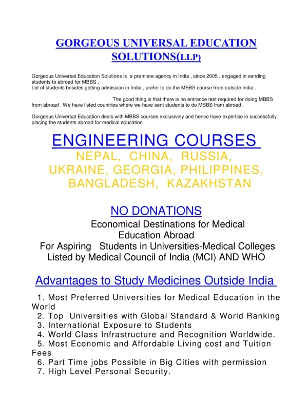 Direct admission in MBBS from Nepal