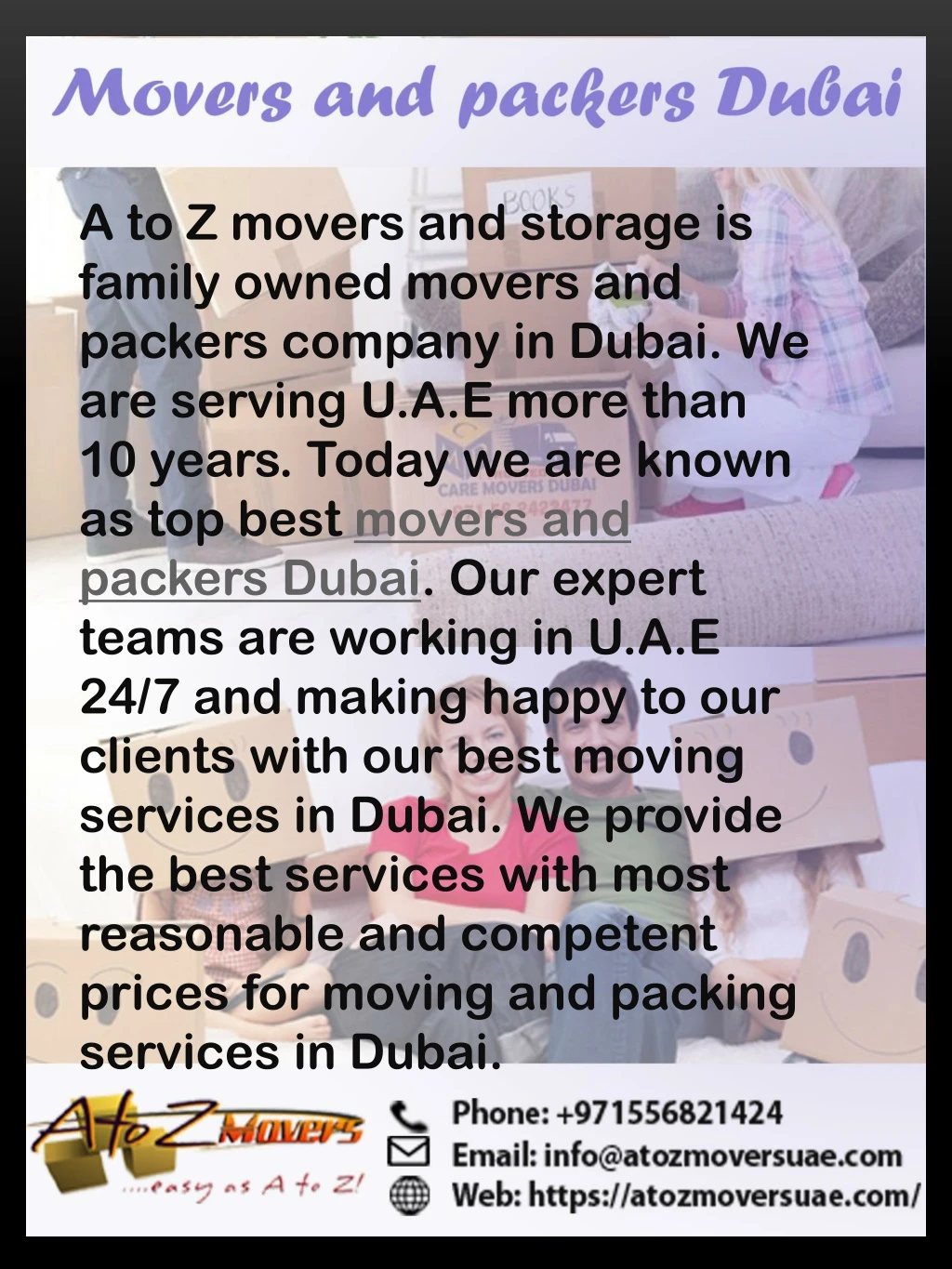 a to z movers and storage is family owned movers