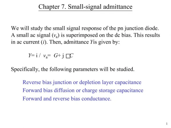 Chapter 7. Small-signal admittance