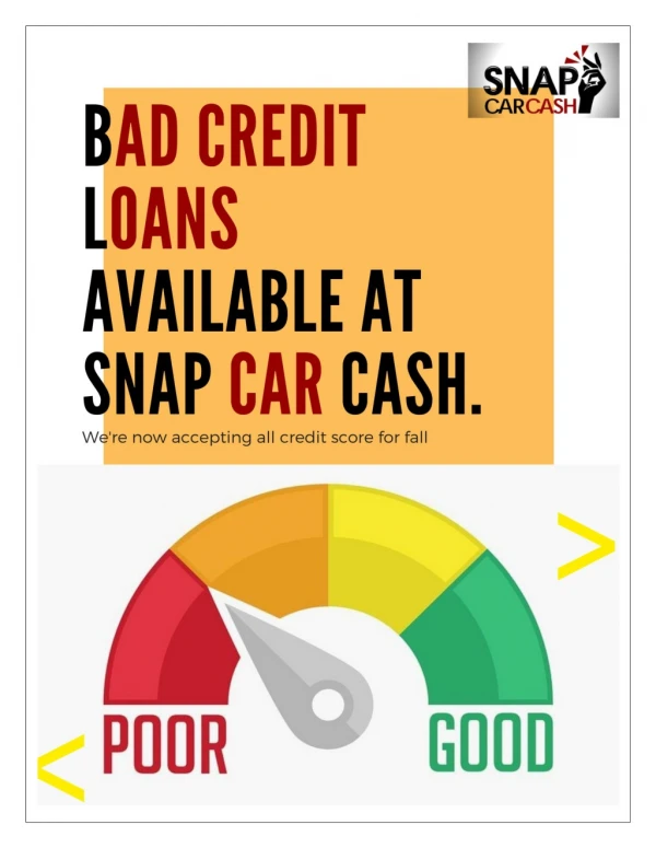 Turn Your Car In to Cash | Bad Credit Car Loans