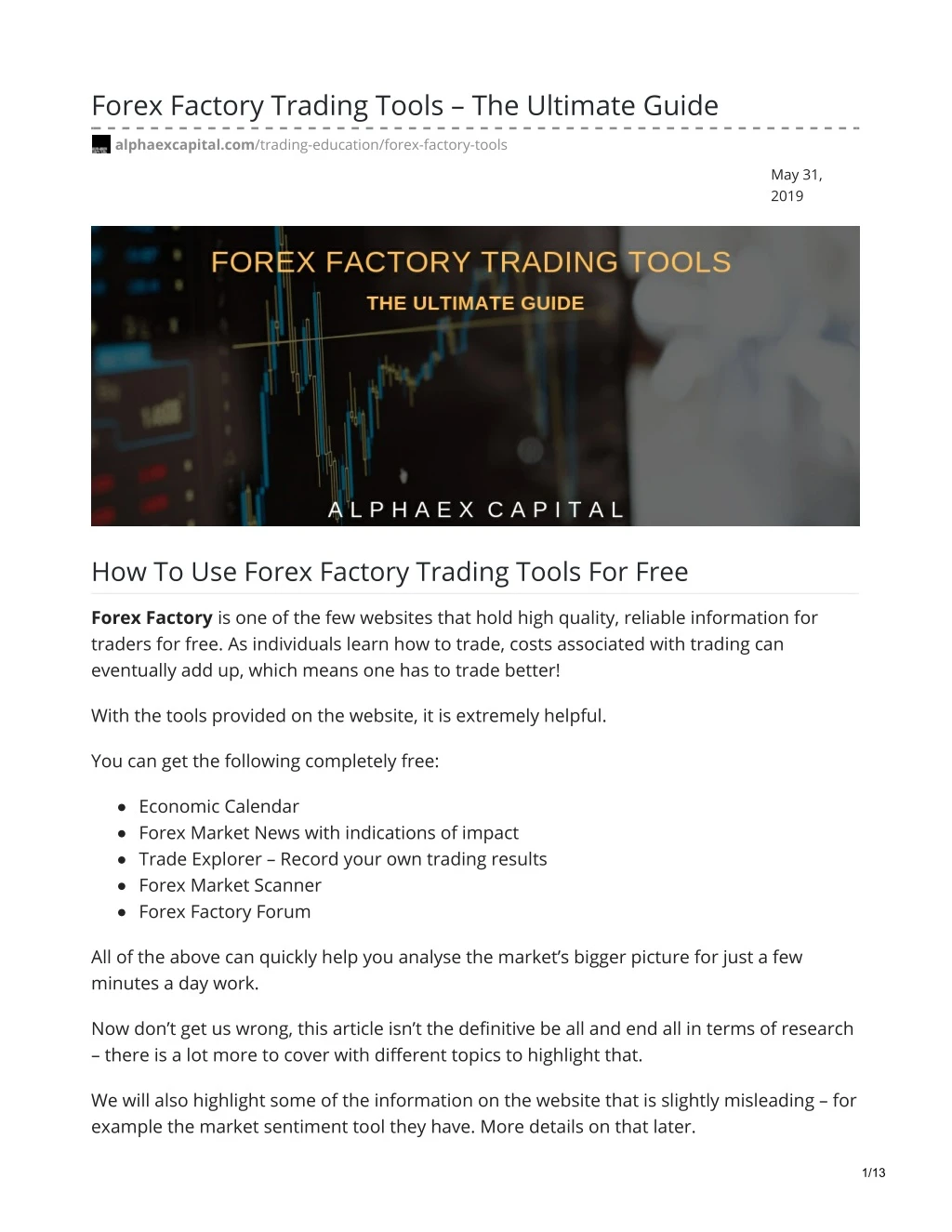 forex factory trading tools the ultimate guide