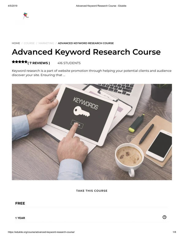 Advanced Keyword Research Course - Edukite