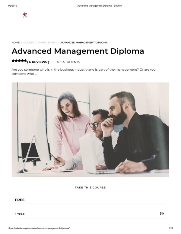 Advanced Management Diploma - Edukite