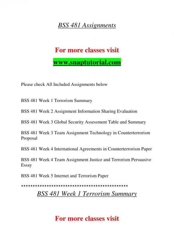 bss 481 assignments