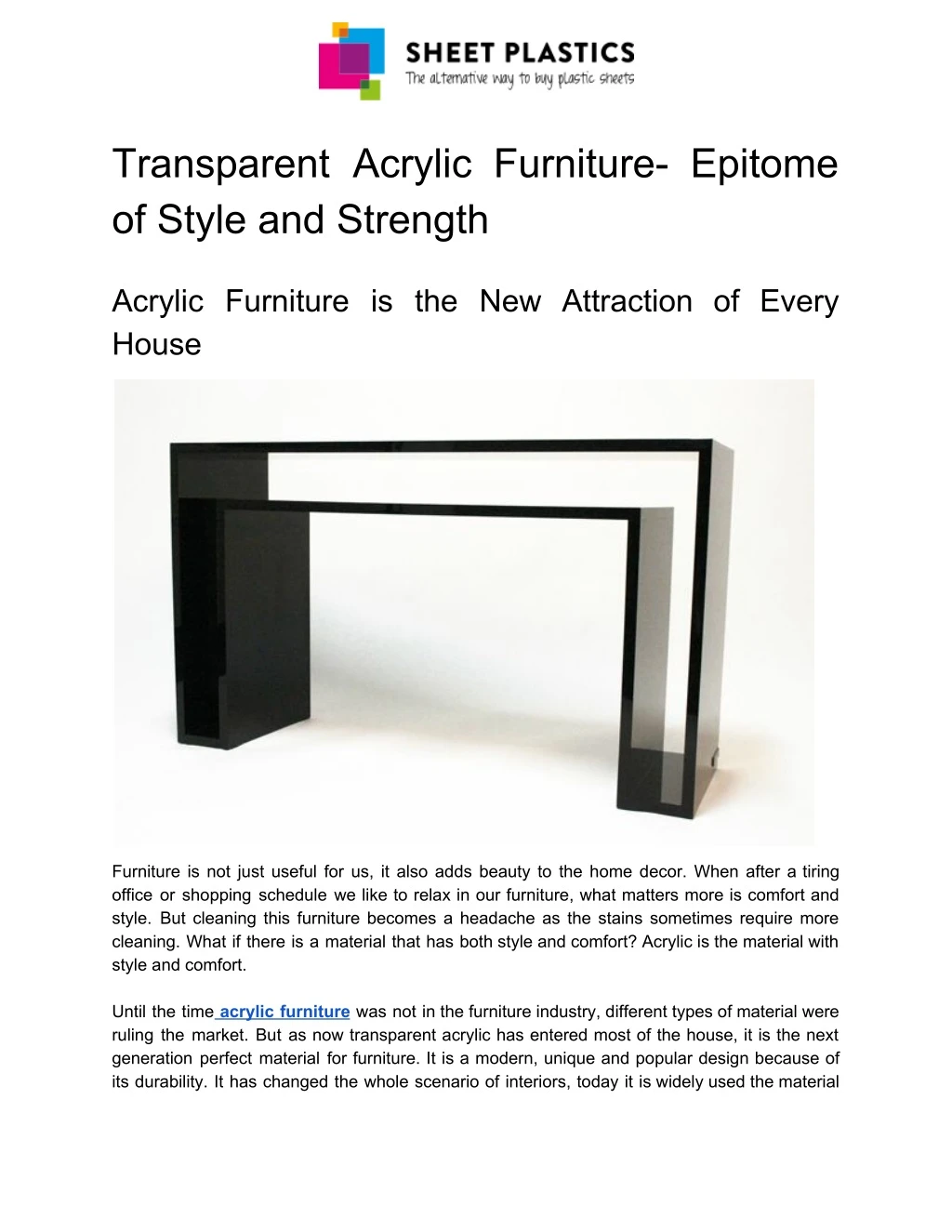 transparent acrylic furniture epitome of style