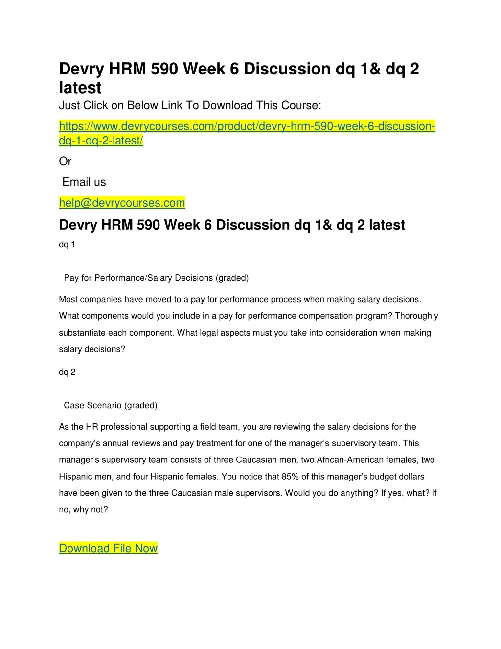 devry hrm 590 week 6 discussion dq 1 dq 2 latest