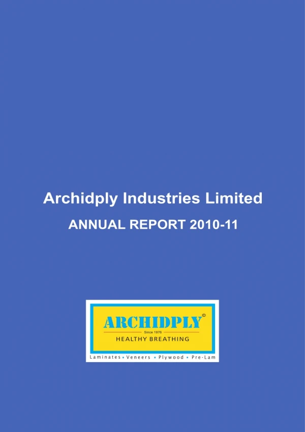Archiply Annual Report 2011