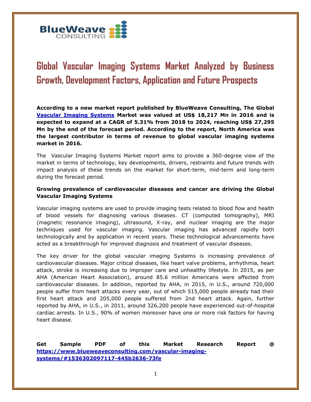 global vascular imaging systems market analyzed