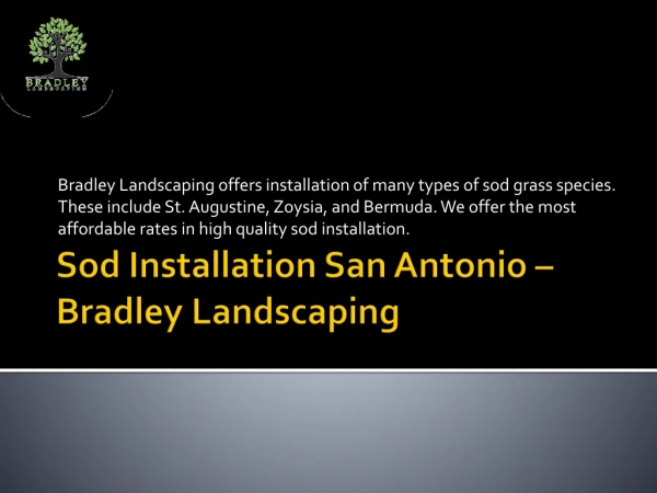 Sod Installation San Antonio - Bradley Landscaping