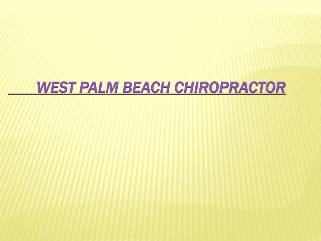 west palm beach chiropractor