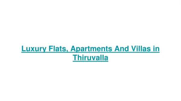 Luxury Flats and Apartments in Thiruvalla