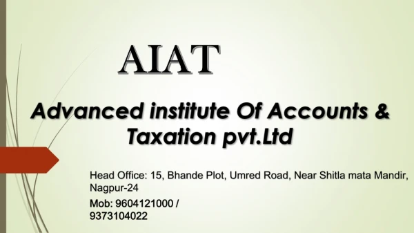 Diploma in Accounting and Taxation Training in Nagpur