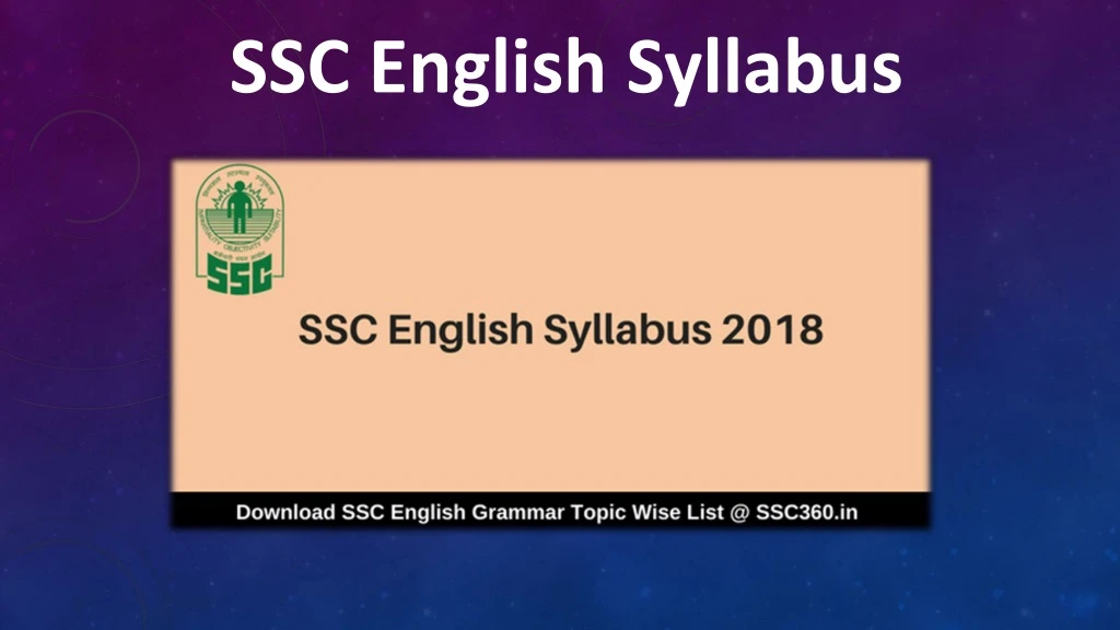 ssc english syllabus