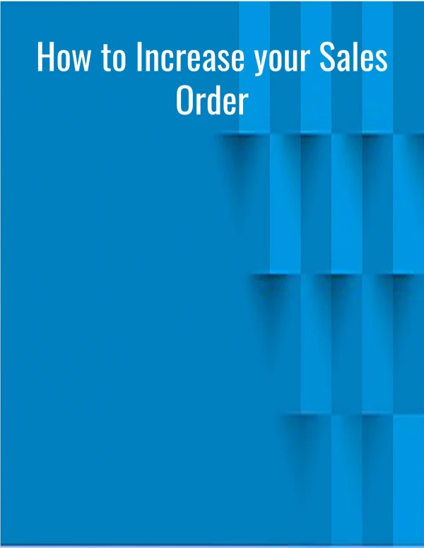 How to Increase your Sales Order