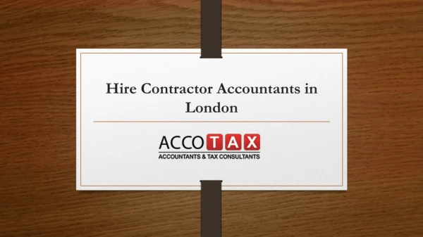 Hire Best Contractor Accountants in London