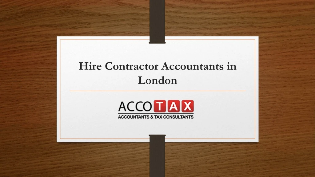 hire contractor accountants in london