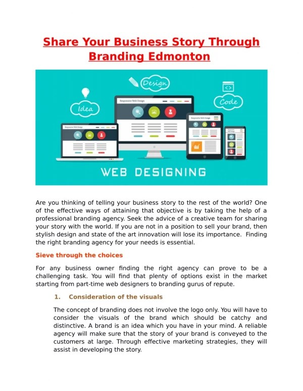 Share Your Business Story Through Branding Edmonton