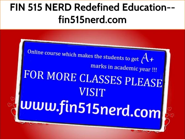 FIN 515 NERD Redefined Education--fin515nerd.com