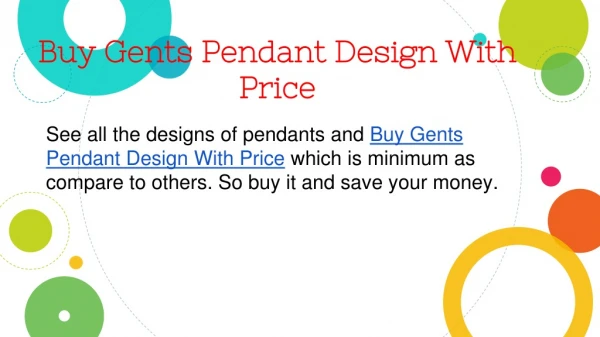 Buy Gents Pendant Design With Price