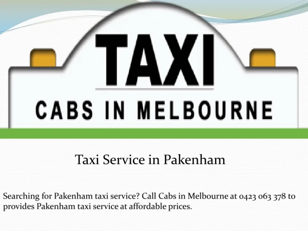 Taxi Service in Pakenham