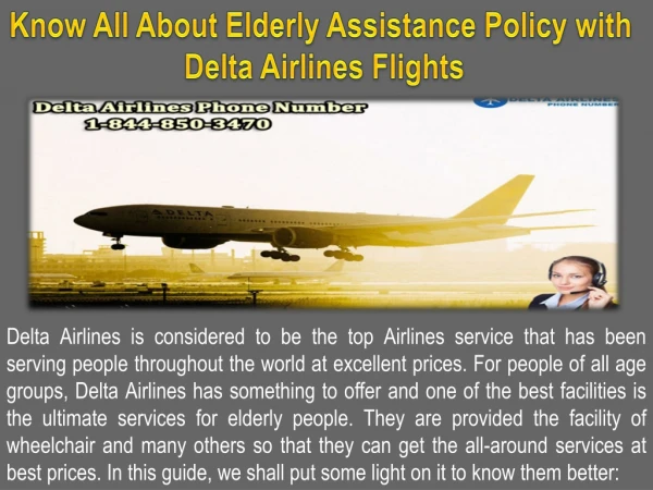 Know All About Elderly Assistance Policy with Delta Airlines Flights
