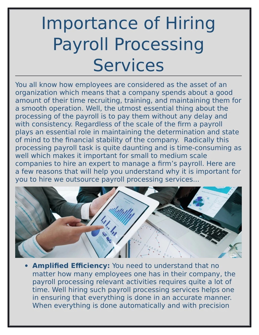 importance of hiring payroll processing services