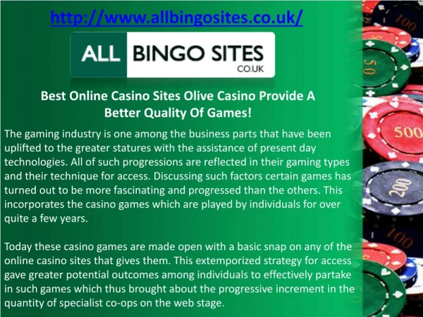 Best Online Casino Sites Olive Casino Provide A Better Quality Of Games!